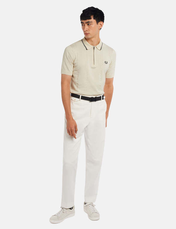 Fred Perry Cable Zip-Neck Knitted Shirt 