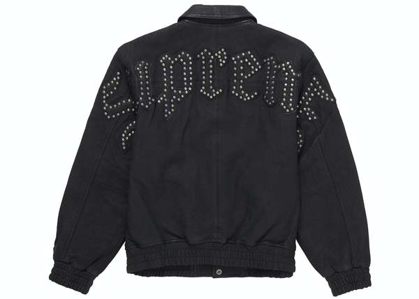 Supreme Pebbled Leather Varsity Jacket - Black | Garmentory