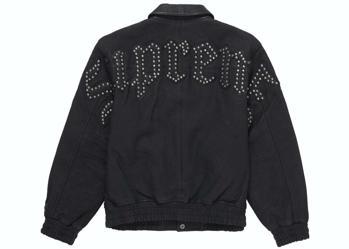 Supreme Pebbled Leather Varsity Jacket - Black | Garmentory