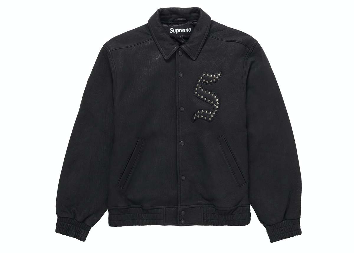 Supreme Pebbled Leather Varsity Jacket - Black | Garmentory