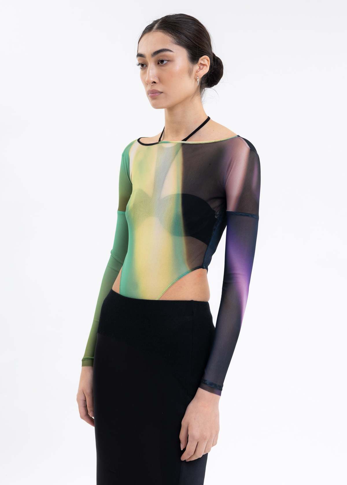 Oude Waag Green Mesh Bodysuit Multi Garmentory