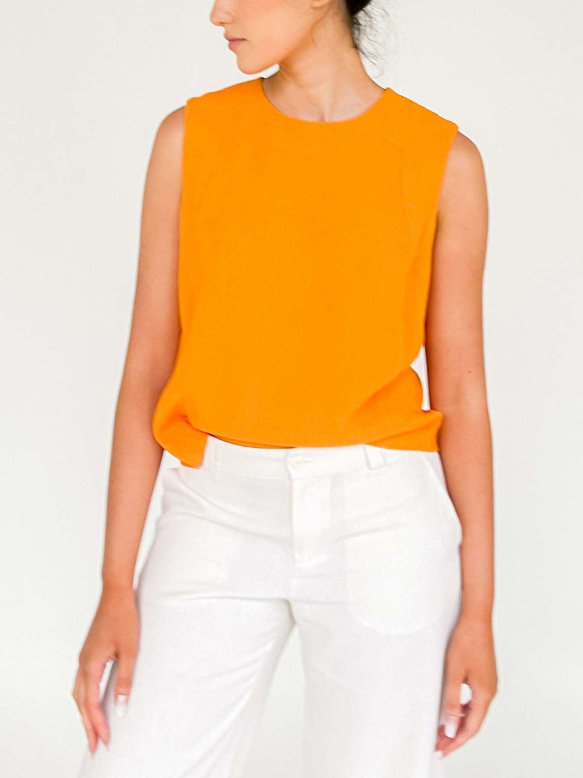 Linen Shirt in Tangerine