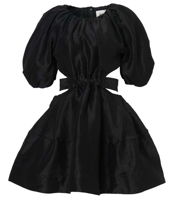 aje black cut out dress Etta Midi Dress-BLACK / 4