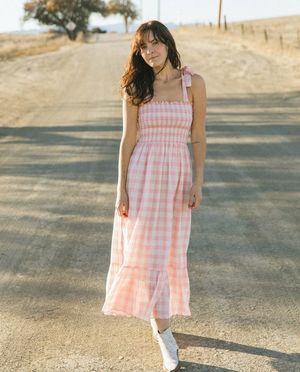 steele pink gingham dress Steele - Lyla Dress - Pink
