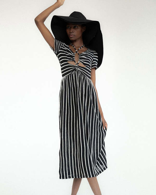 black and white knit dress zara Zara Knit Mini