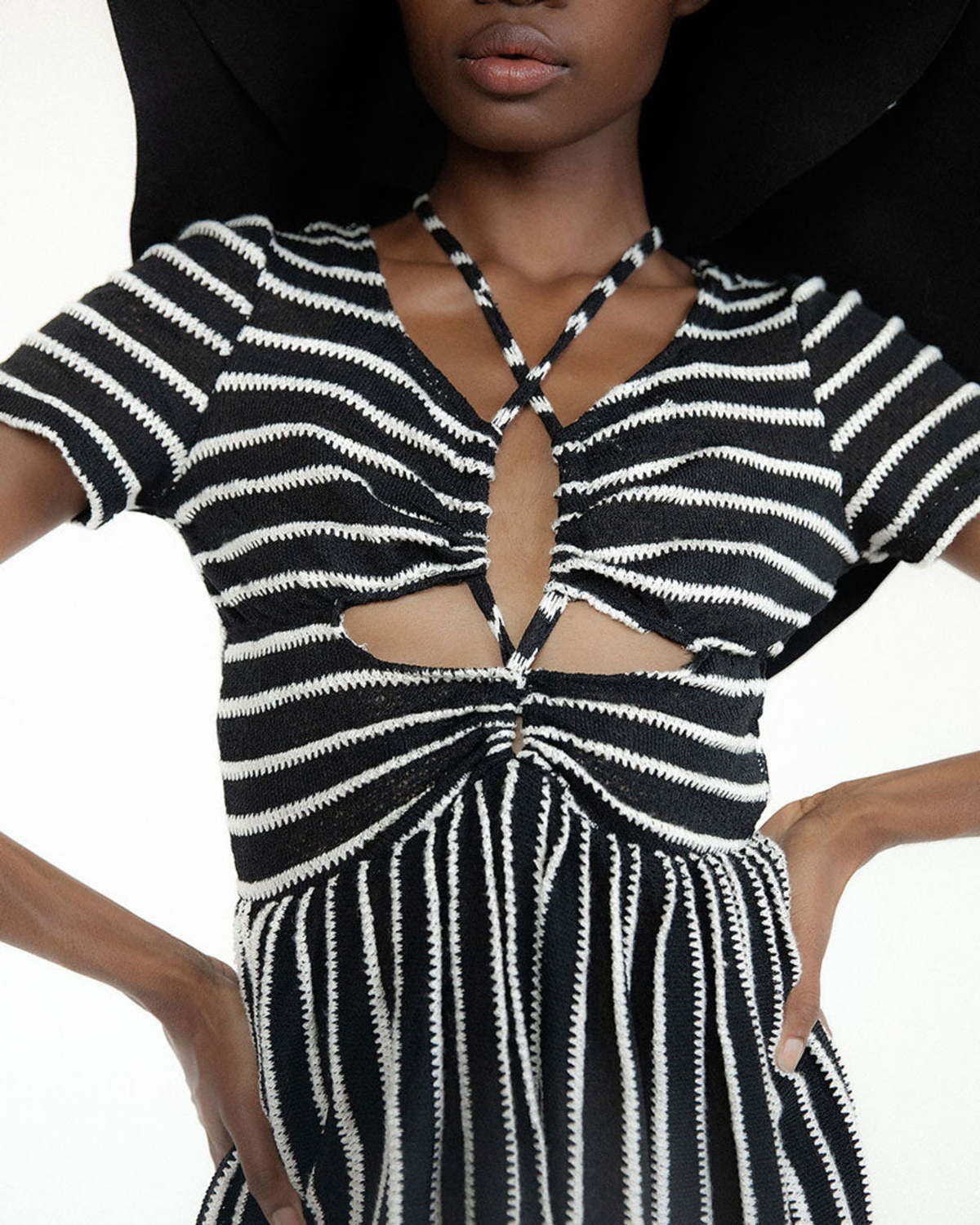 Tach Clothing Simona Knit Dress Black/White Garmentory