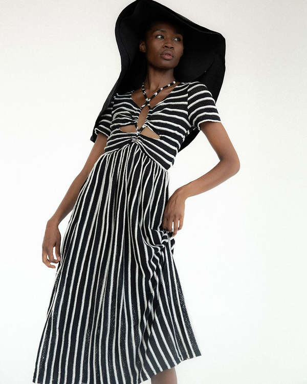 Tach Clothing Simona Knit Dress - Black/White | Garmentory Tach Clothing Simona Knit Dress - Black/White | Garmentory