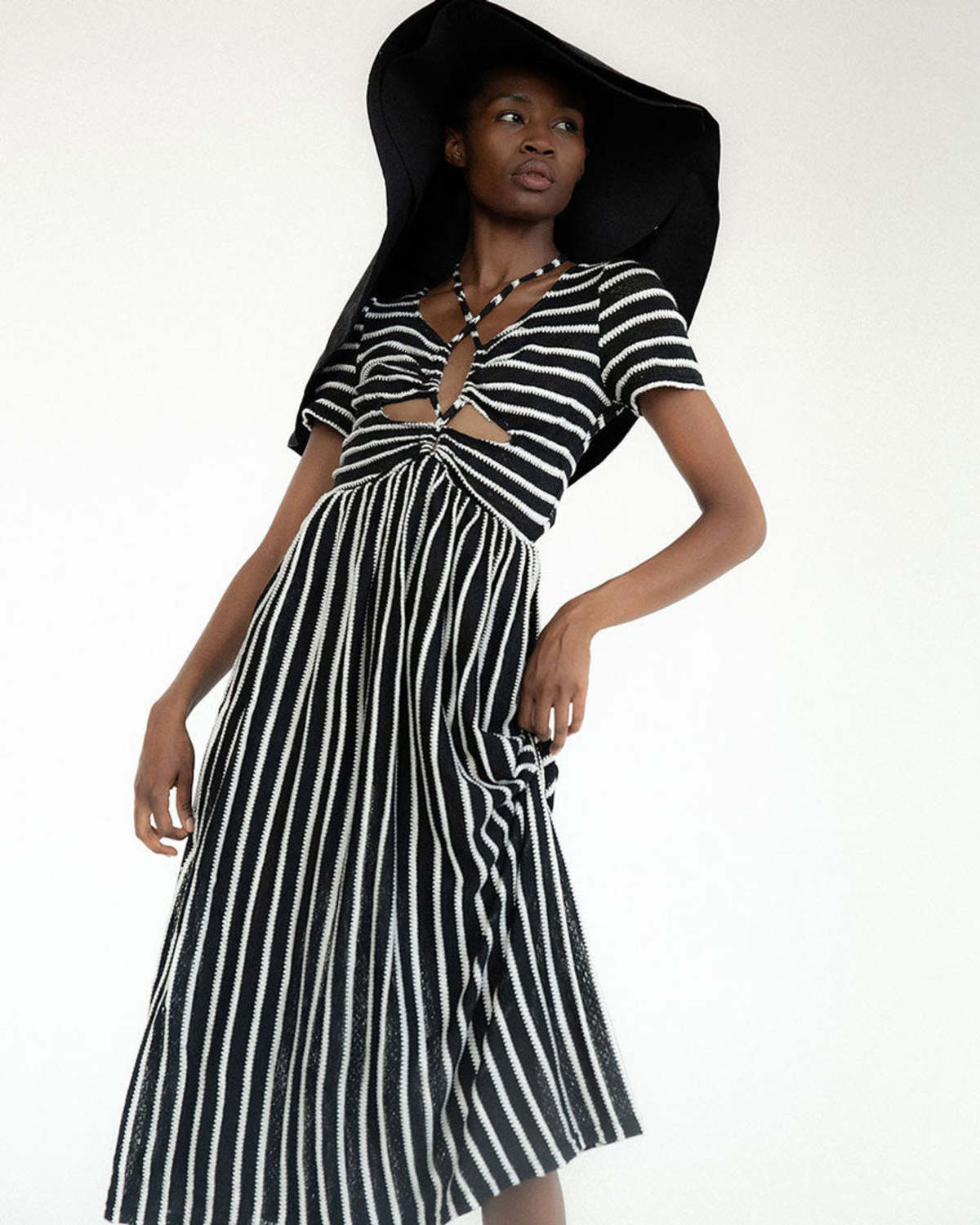 Tach Clothing Simona Knit Dress Black/White Garmentory