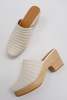 Beklina Ribbed Clog - Off White - Thumbnail 1
