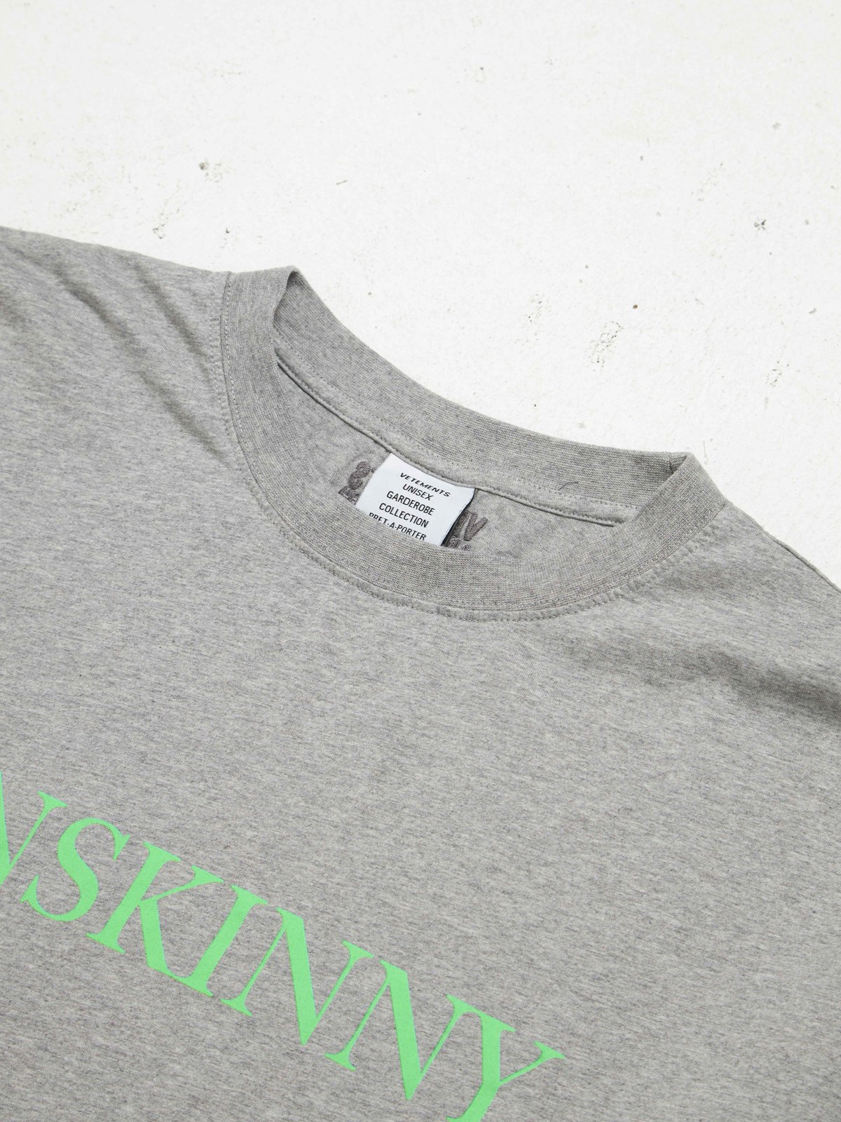 Vetements M UNSKINNY Printed Cotton T-shirt - gray | Garmentory