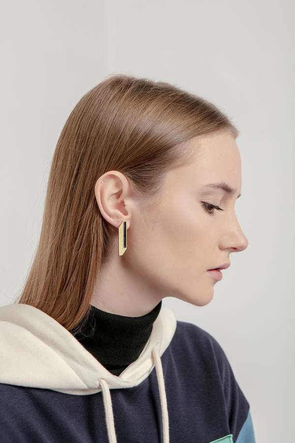 MATTER MATTERS Shadow Studs Earrings - Black & Red