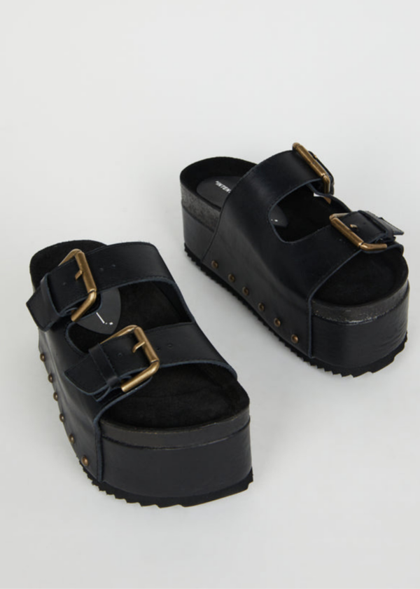 "INTENTIONALLY __________." Cooper-2 Leather Wedge - Black