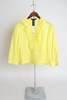 Smythe Deep V Ruffle Blouse - Lemon - Thumbnail 1