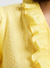 Smythe Deep V Ruffle Blouse - Lemon - Thumbnail 3