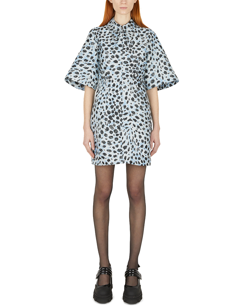 未着用 GANNI Jacquard OPEN BACK MINI DRESS Ganni Jacquard Mini Dress with All-Over Motif | Garmentory