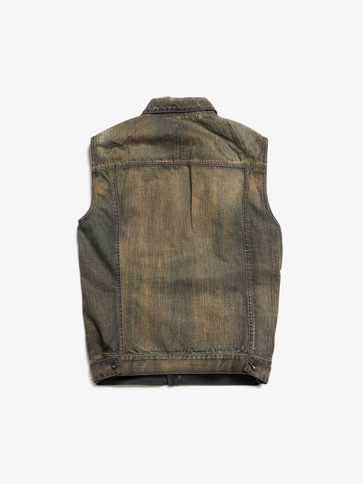 【Rick owens】denim long vest Rick Owens DRKSHDW: Gold Hollywood Jumbo Worker Denim Vest