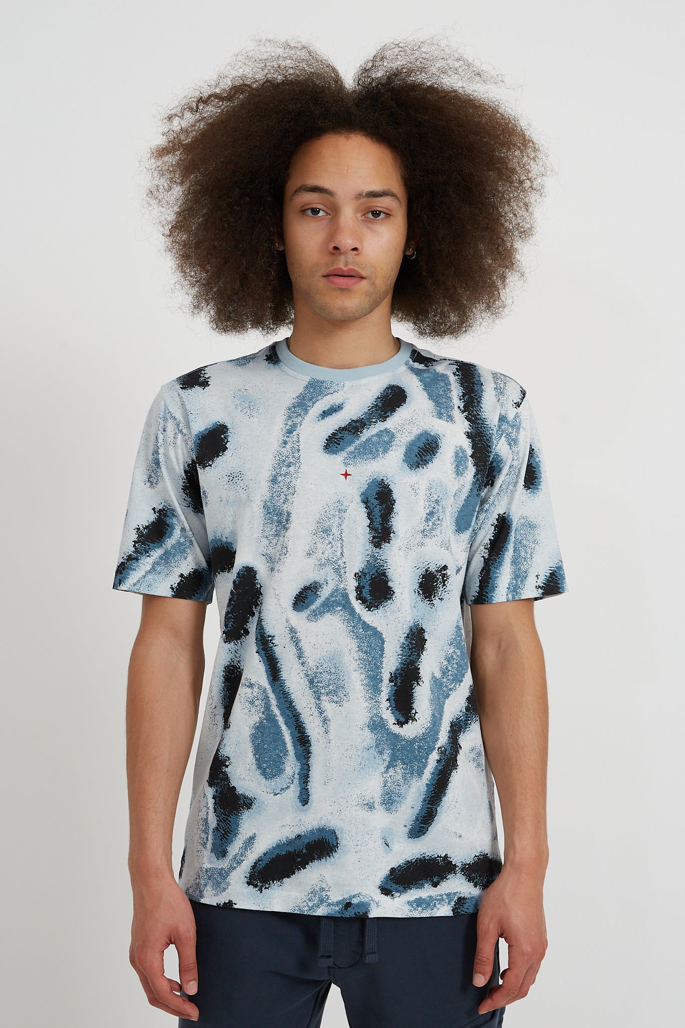 Stone Island MARINA Cotton Jersey Reef Camo Print T-Shirt - Aqua