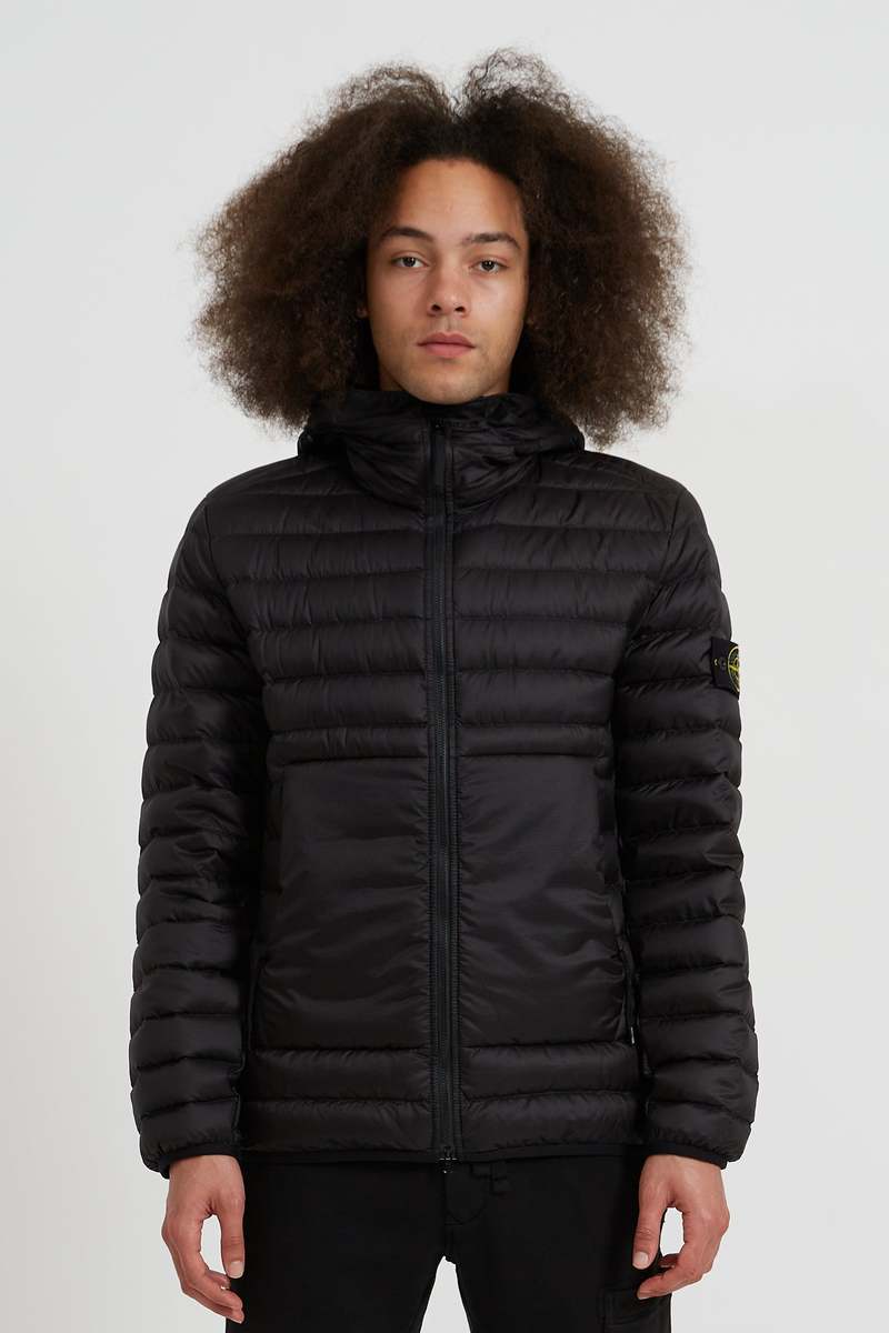 Stone Island Bio-Based Ripstop Nylon Hooded Down Jacket - Black