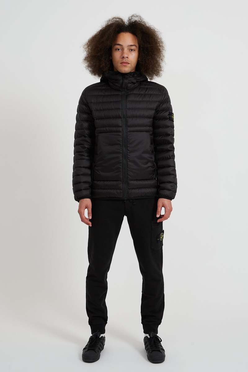 Stone Island Bio-Based Ripstop Nylon Hooded Down Jacket - Black