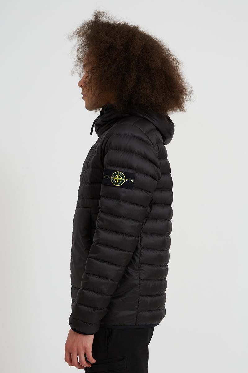 Stone Island Bio-Based Ripstop Nylon Hooded Down Jacket - Black