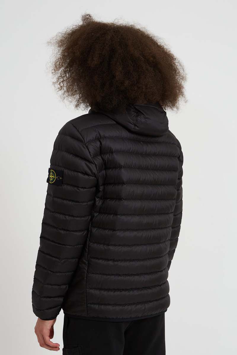 Stone Island Bio-Based Ripstop Nylon Hooded Down Jacket - Black