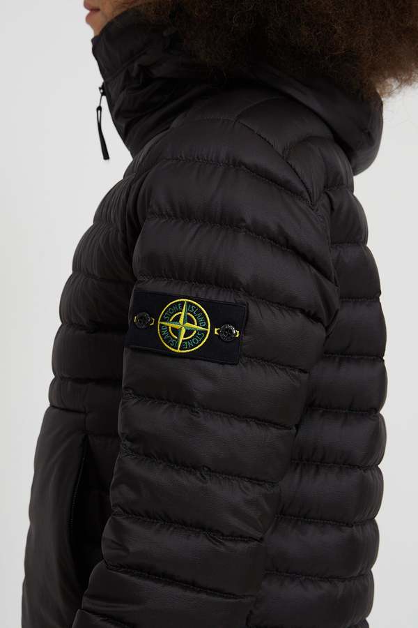 Stone Island Bio-Based Ripstop Nylon Hooded Down Jacket - Black