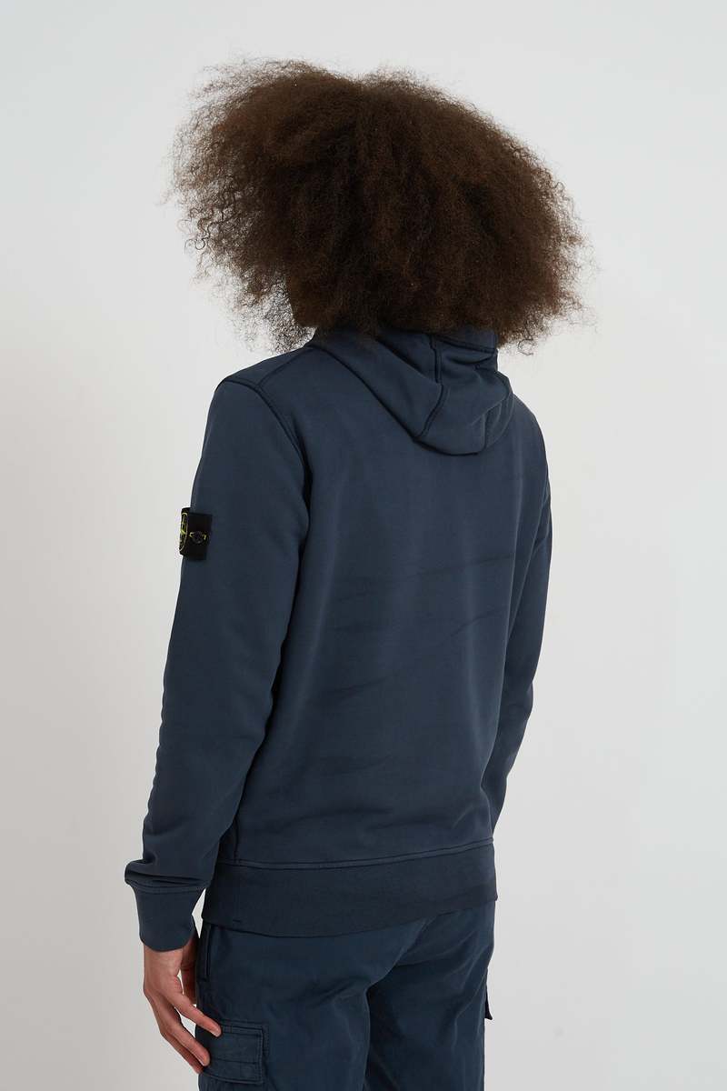 Stone Island Cotton Fleece Garment Dyed Hooded Sweatshirt