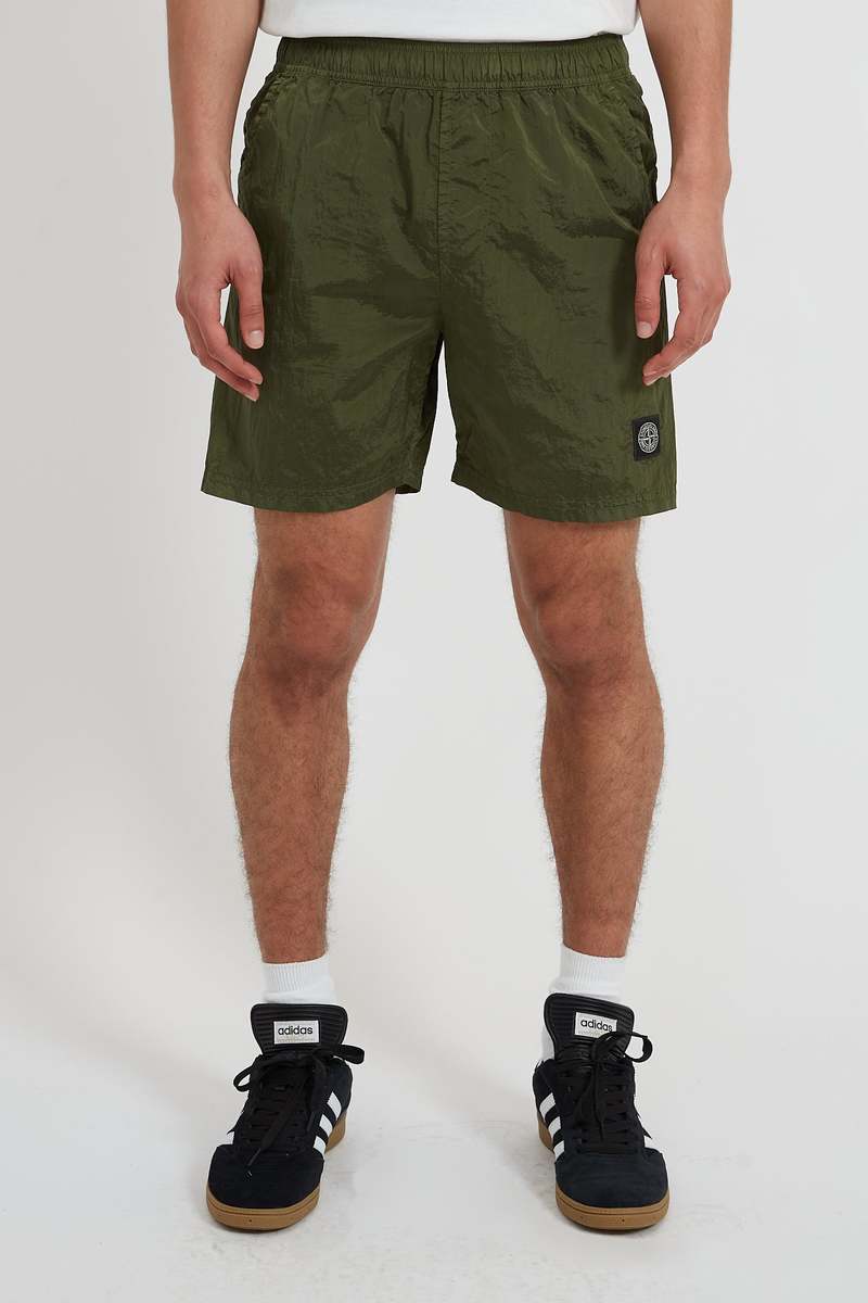 STONE  SWIM PANTS 　カーキ　XL　ナイロンメタル Stone Island Nylon Metal Garment Dyed Swim Shorts - Pearl