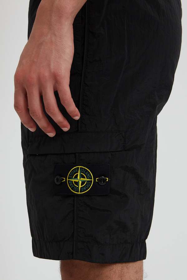 Stone Island L1721 Nylon Metal Econyl Bermuda Shorts - Black