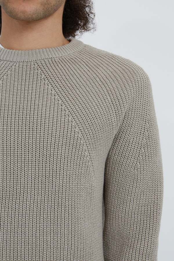 Batoner Signature Cotton Crew Neck Sweater - Beige | Garmentory