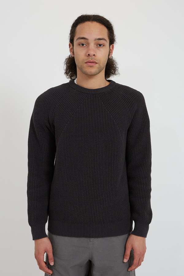 Batoner Signature Cotton Crew Neck Sweater - Navy | Garmentory