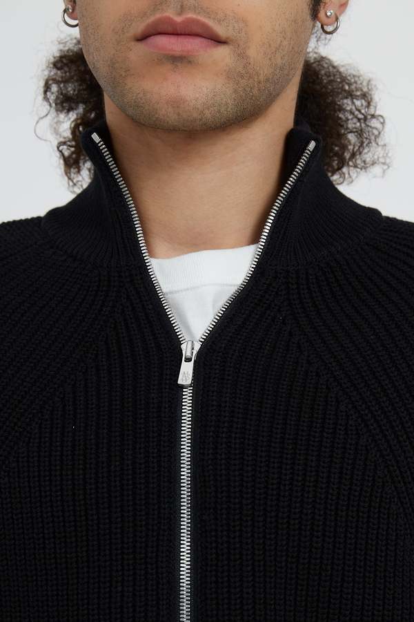 batoner signature zipper cardigan