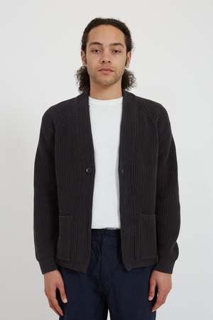 Batoner Signature Cotton Shawl Cardigan - Dark Navy | Garmentory