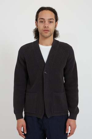 Batoner Signature Cotton Shawl Cardigan - Dark Navy | Garmentory