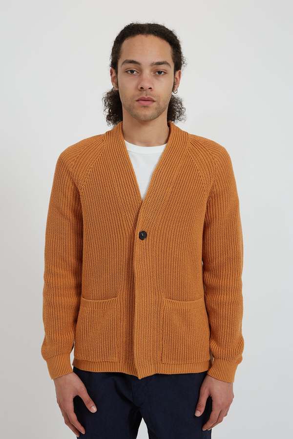 Batoner Signature Cotton Shawl Cardigan - Orange | Garmentory
