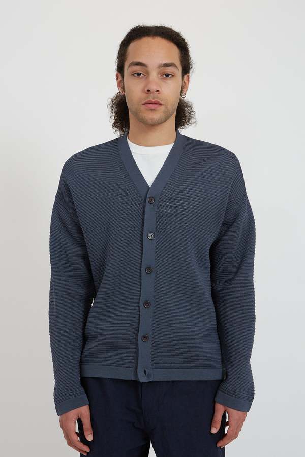 Batoner Summer Cotton Knit Cardigan - Light Navy | Garmentory