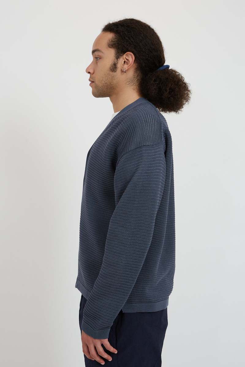 Batoner Summer Cotton Knit Cardigan - Light Navy | Garmentory