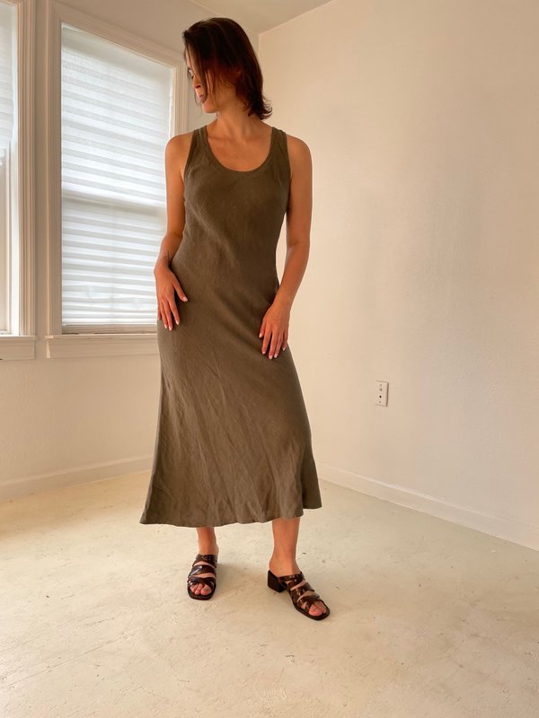 chinese dress ladies Lace-Up Back Midi Dress