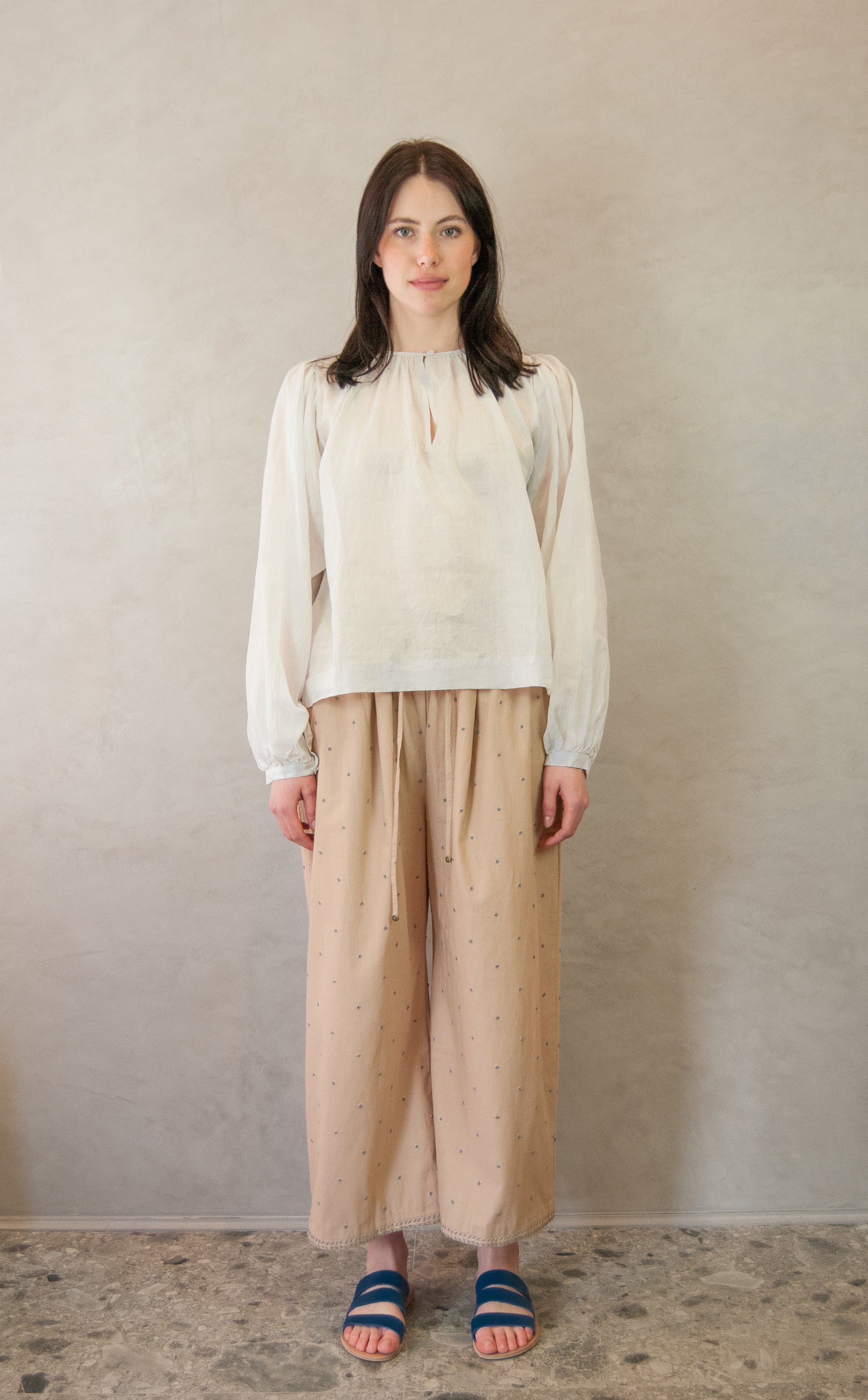 Bunon Tuck Pants - Embroidery Beige | Garmentory