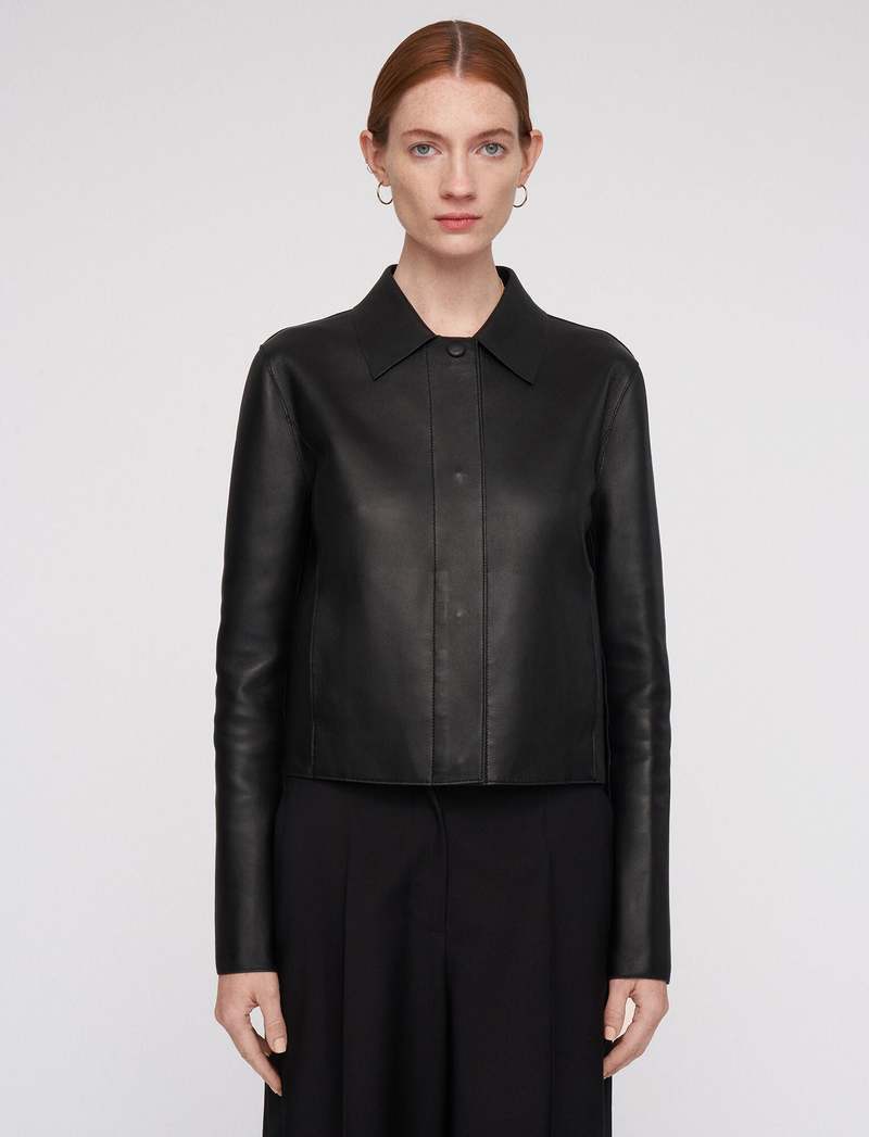 ジャケット JOSEPH Women Jackets JP001701 Black JOSEPH Bonded Leather Jose Jacket in Black | endource