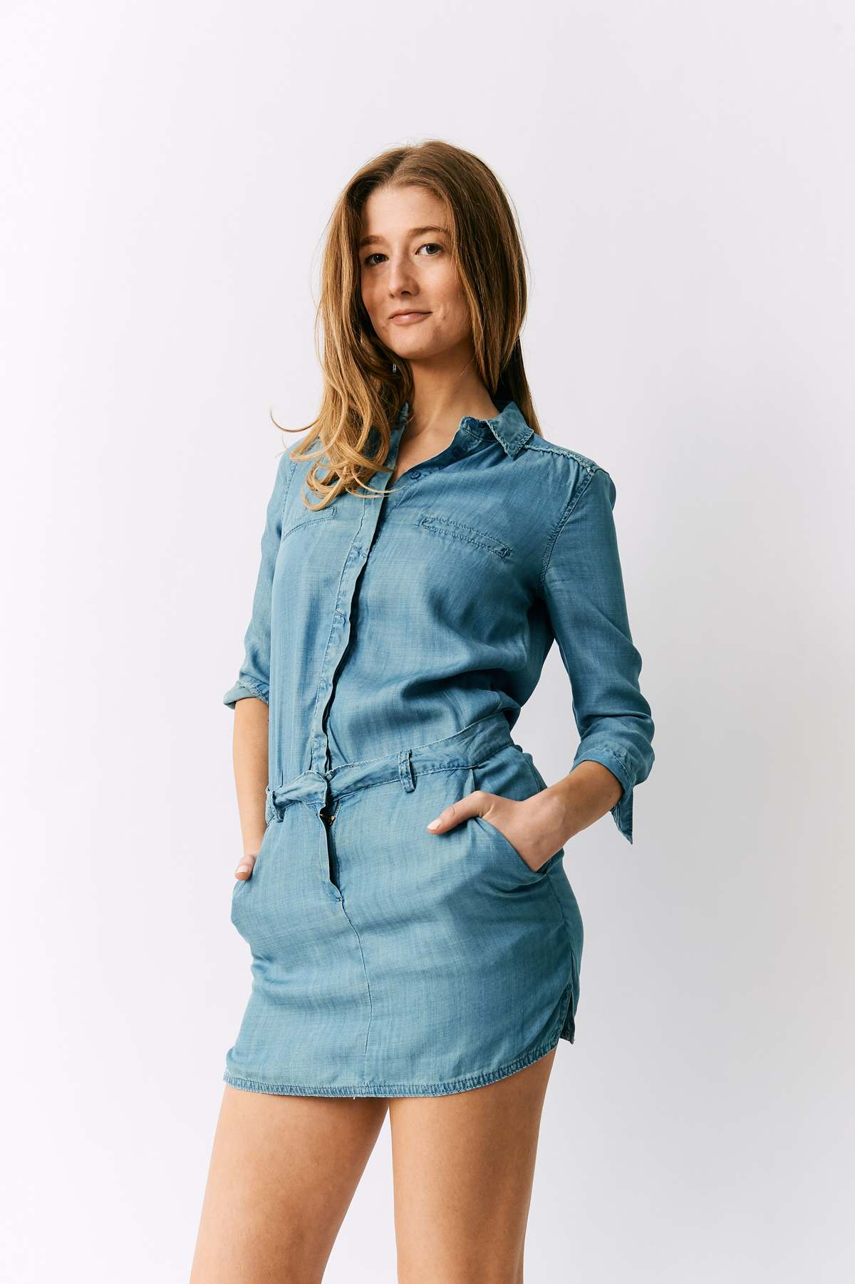 Etienne Marcel Mini Dress - Denim on Garmentory