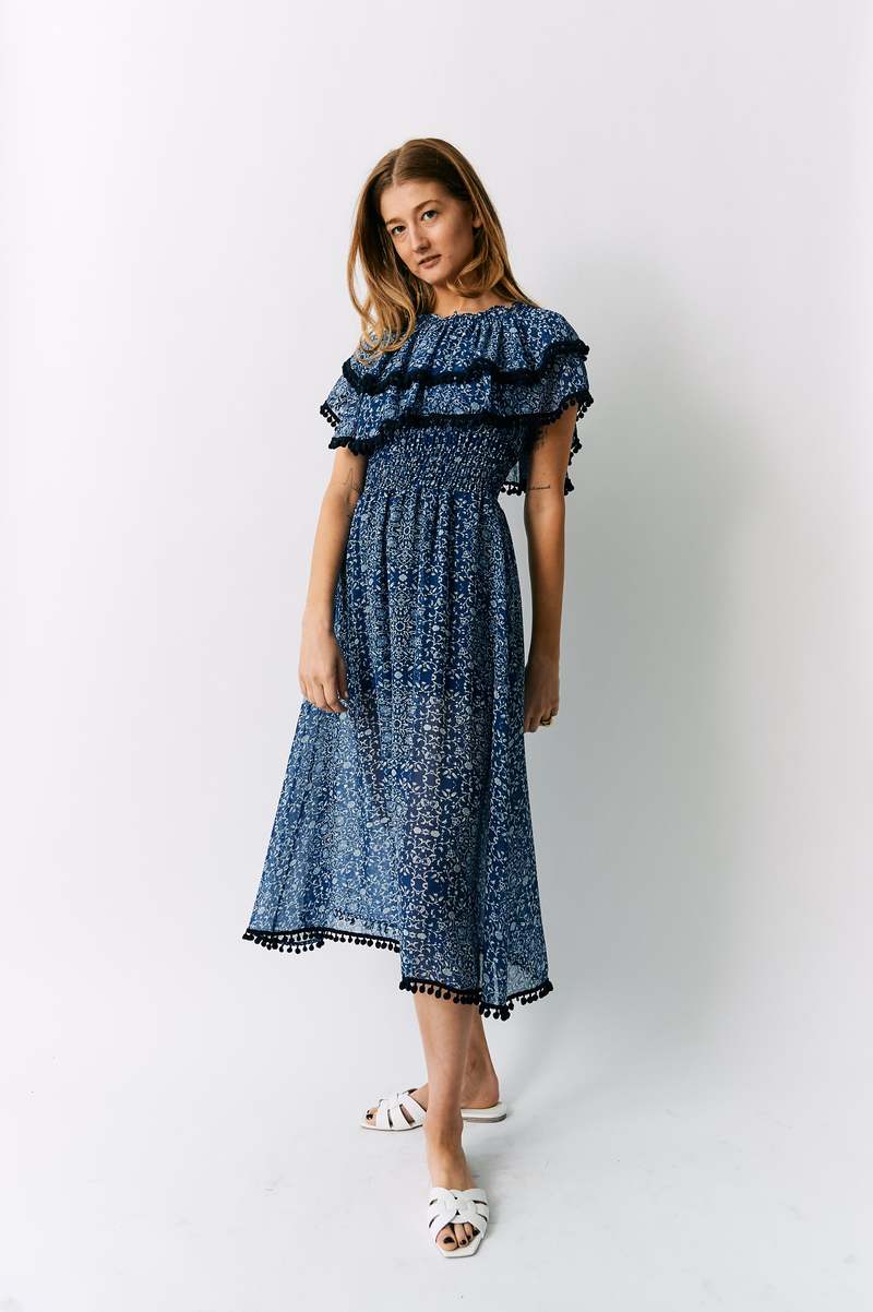 lucille strapless maxi dress trish scully The Lucille Maxi Dress in Slate Blue