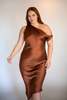 KES Full Length Asymmetric Drop Shoulder Dress - Almond - Thumbnail 2
