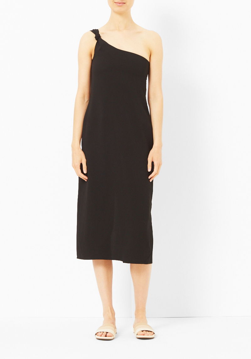 toteme one shoulder dress TOTEME - one-shoulder ribbed dress Black