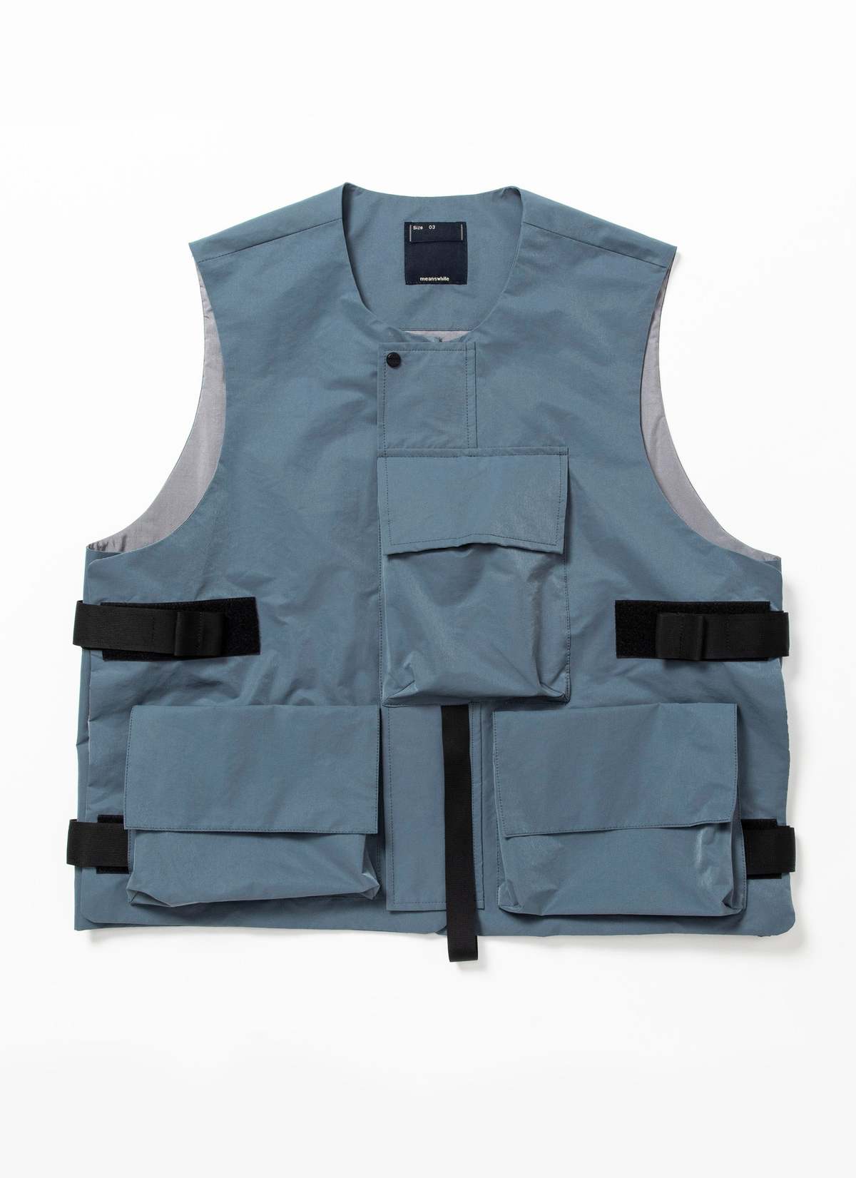 MEANSWHILE CRISP NYLON BODY ARMOR VEST - BLUE GRAY | Garmentory