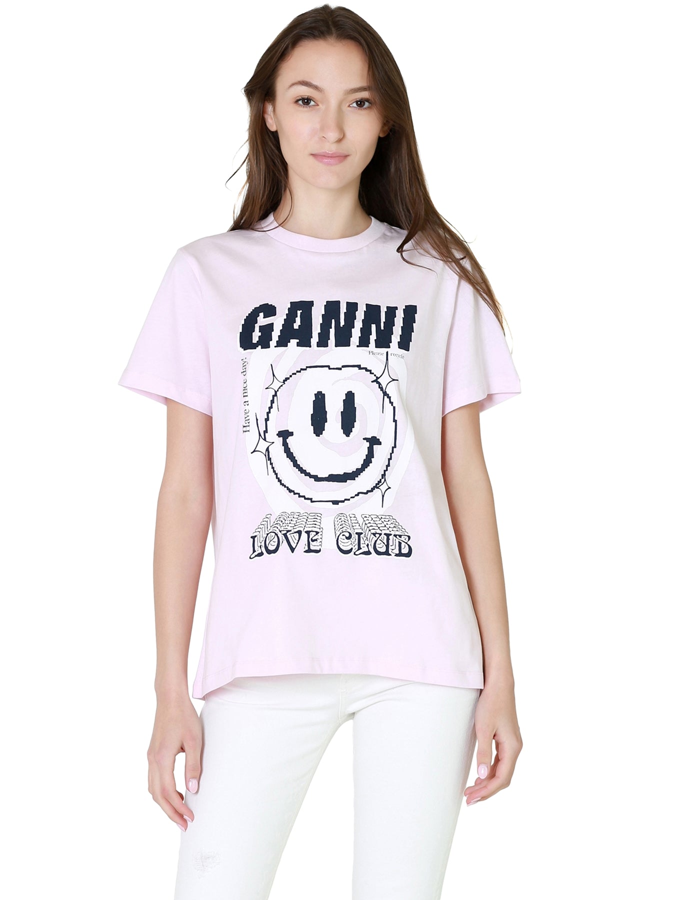 Ganni Love Club Tee Light Lilac Garmentory