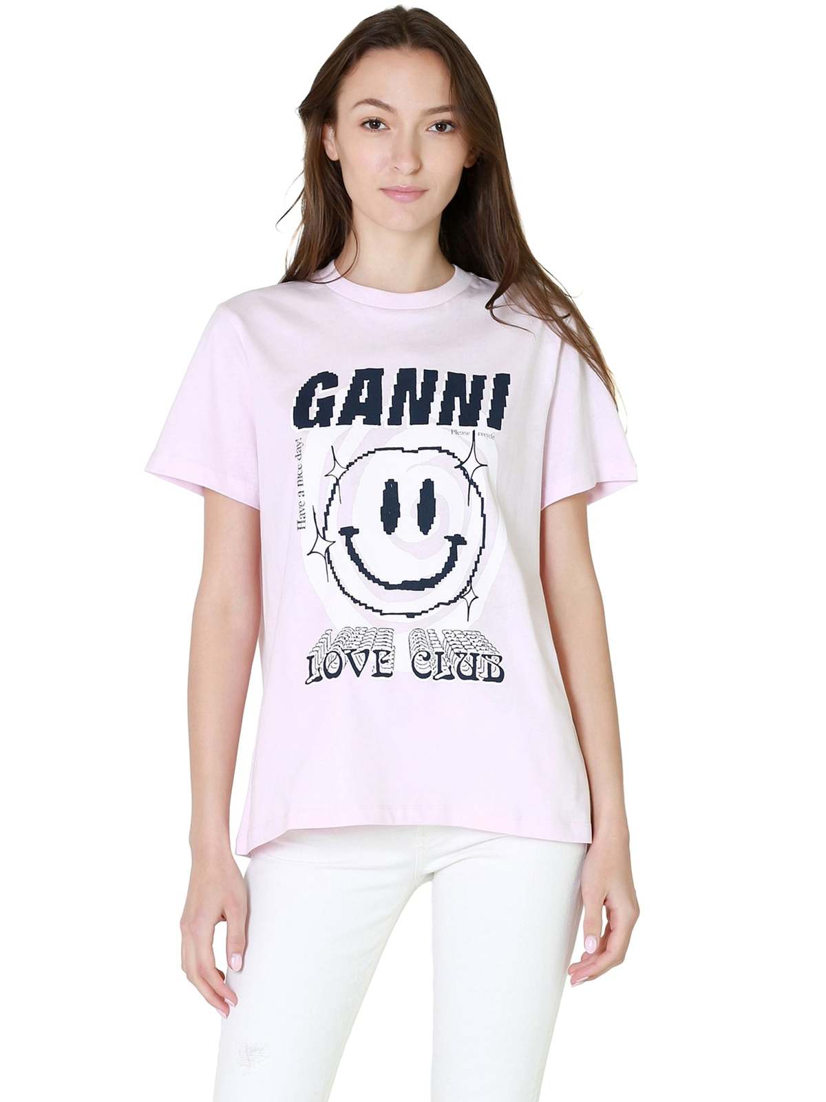 Ganni Love Club Tee - Light Lilac | Garmentory