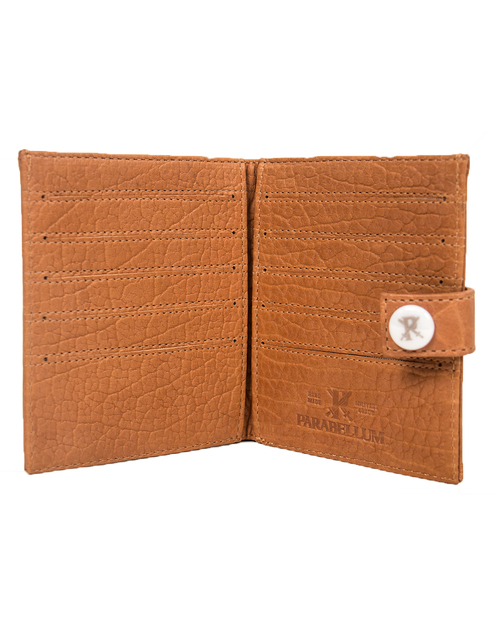 Parabellum 10-Card Officers Wallet in Pumpkin Bison with White Hardware Parabellum 10-Card Officers Wallet in Pumpkin Bison with White Hardware
