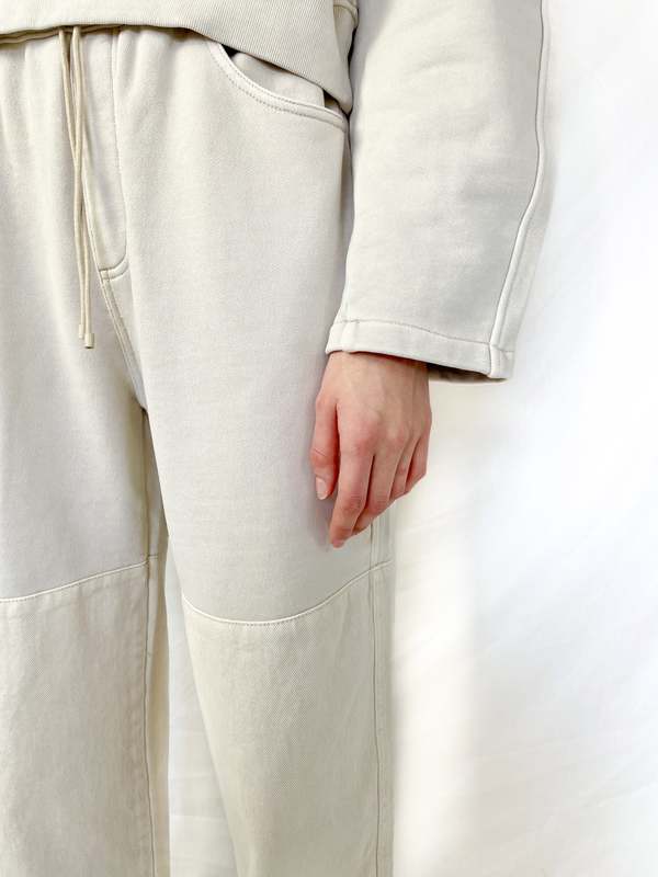 【AMOMENTO】DRAWSTRING DENIM PANTS AMOMENTO Drawstring Denim Pants - Ecru | Garmentory