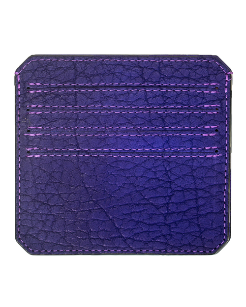 Parabellum 4-Card Wallet in Violet Bison Leather Parabellum 4-Card Wallet in Violet Bison Leather